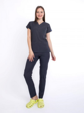 Костюм медицинский женский CORE-FLEX LYCRA (антрацитово-серый, стрейч)