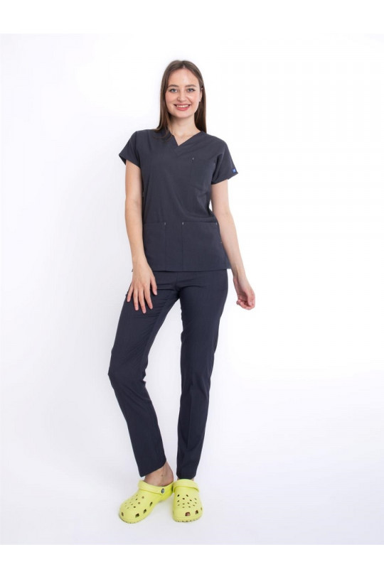 Костюм медицинский женский CORE-FLEX LYCRA (антрацитово-серый, стрейч)