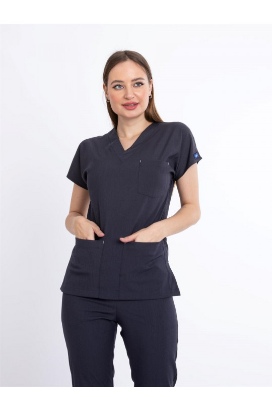 Костюм медицинский женский CORE-FLEX LYCRA (антрацитово-серый, стрейч)